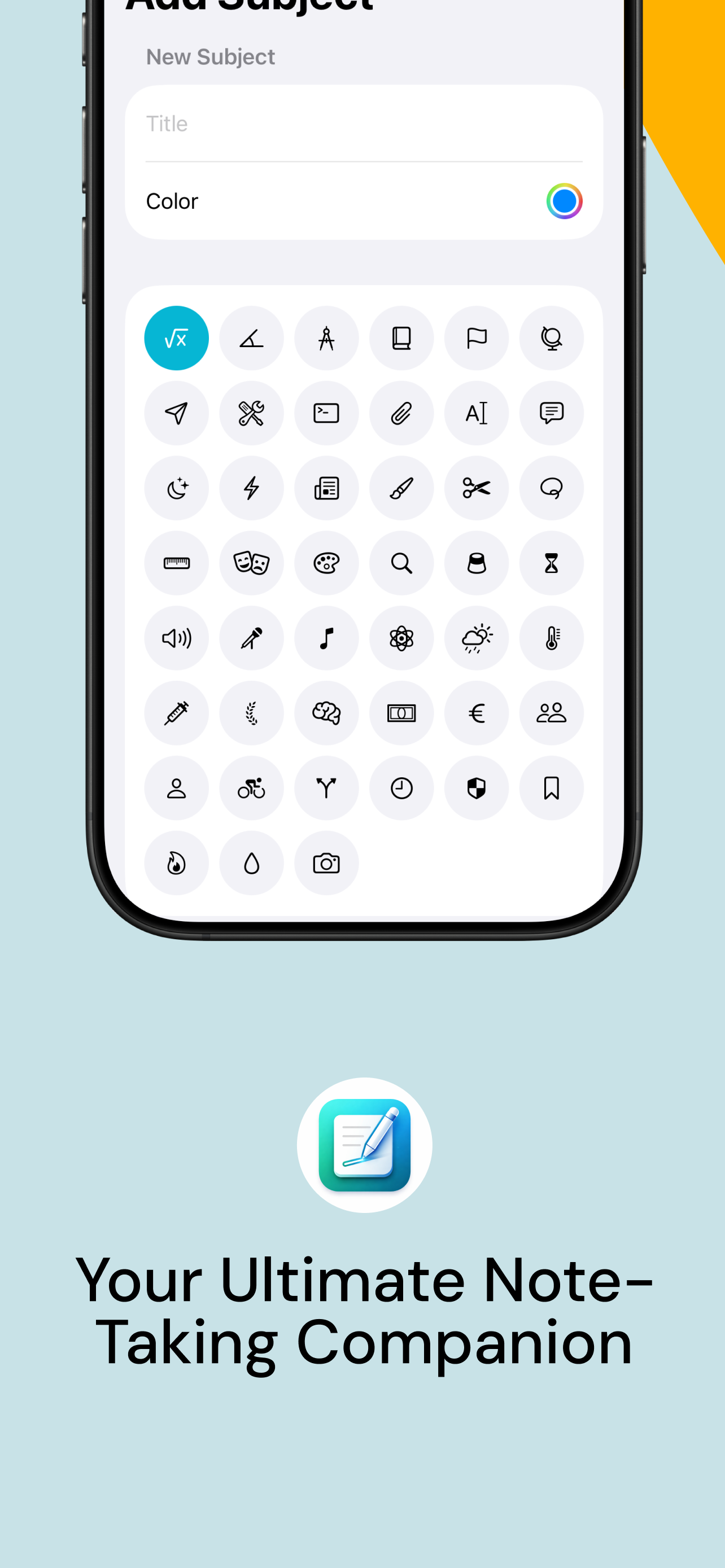 Subject icons selection